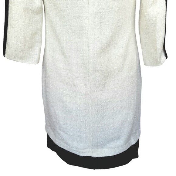 Wells Grace Women's White With Black Trim Glitter Tweed Sheath Dress Size S NWT - Picture 9 of 12
